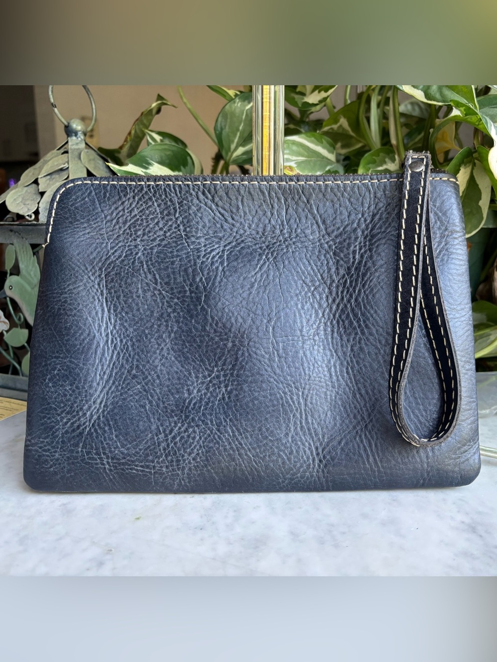 Patricia Nash Embossed Leather Clutch in Navy - Picture 2 of 3